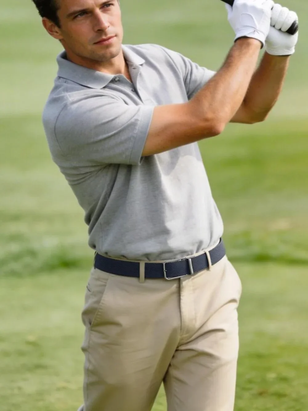 Reversible 2-in-1 Stretch Braided Golf Belt for Men, Holeless Elastic Web, 1.3